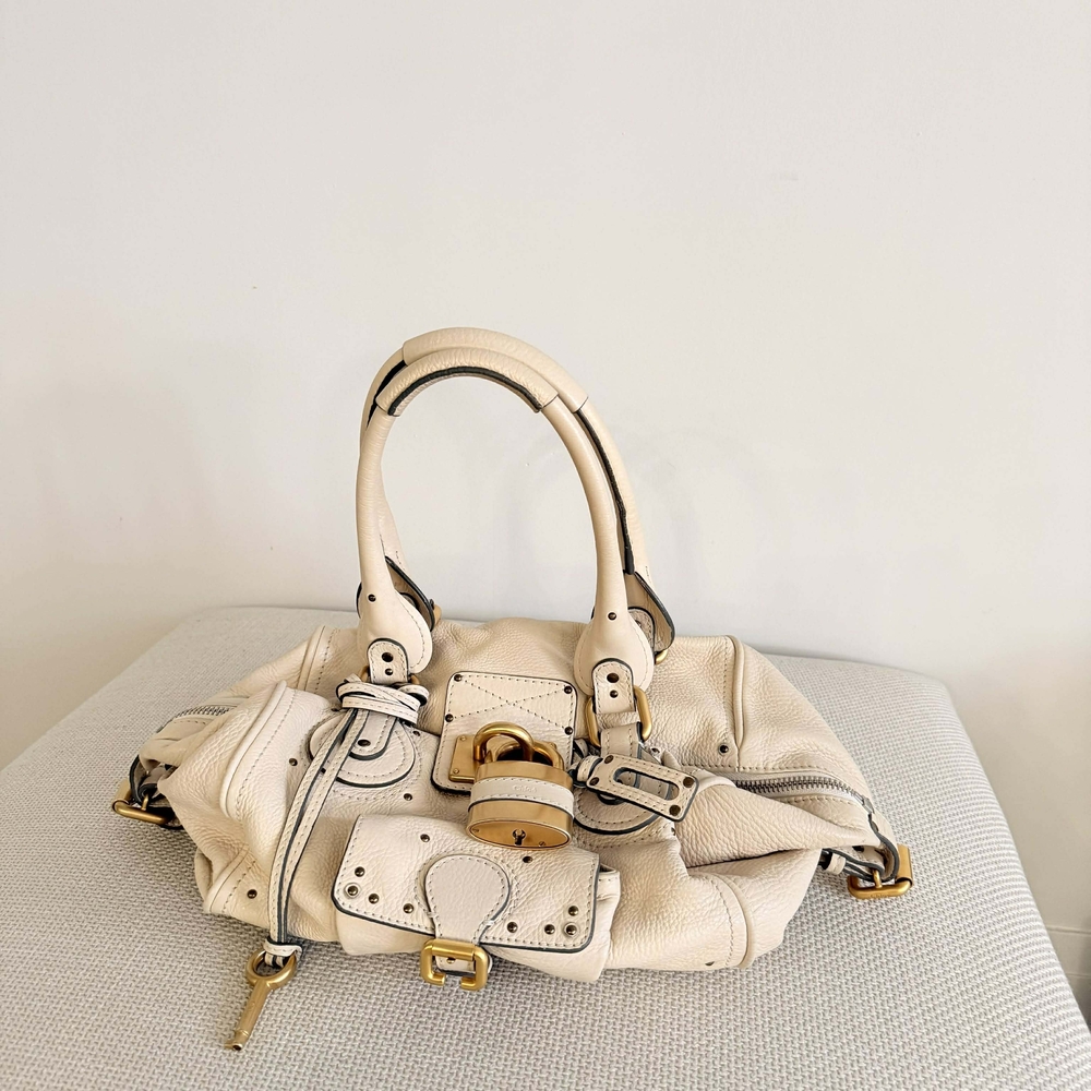 Chloé Paddington bag in beige or off-white grained leather